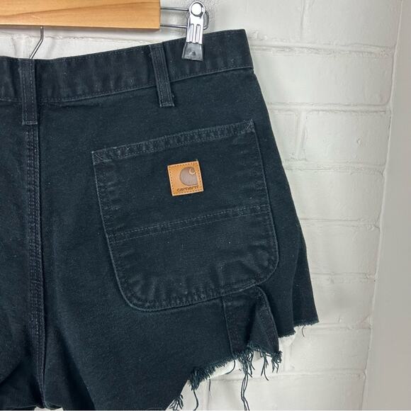 Carhartt Black Denim Handmade Cutoff Cargo Shorts - Picture 7 of 8